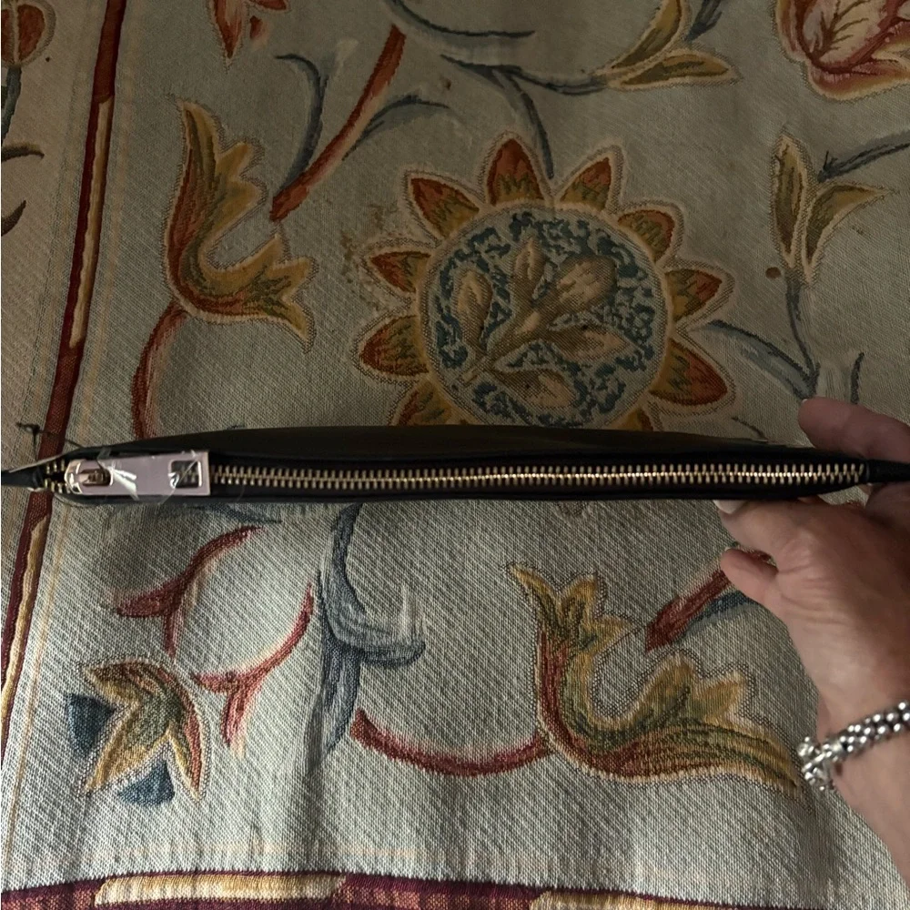 Studded Black Clutch with Pink Floral Design - Picture 4 of 6